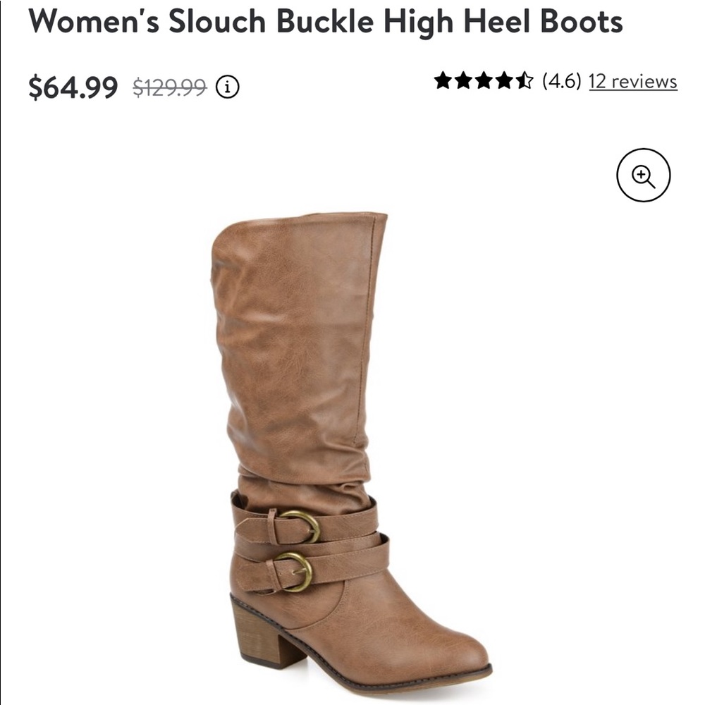 Slouch Buckle High Heel Boots